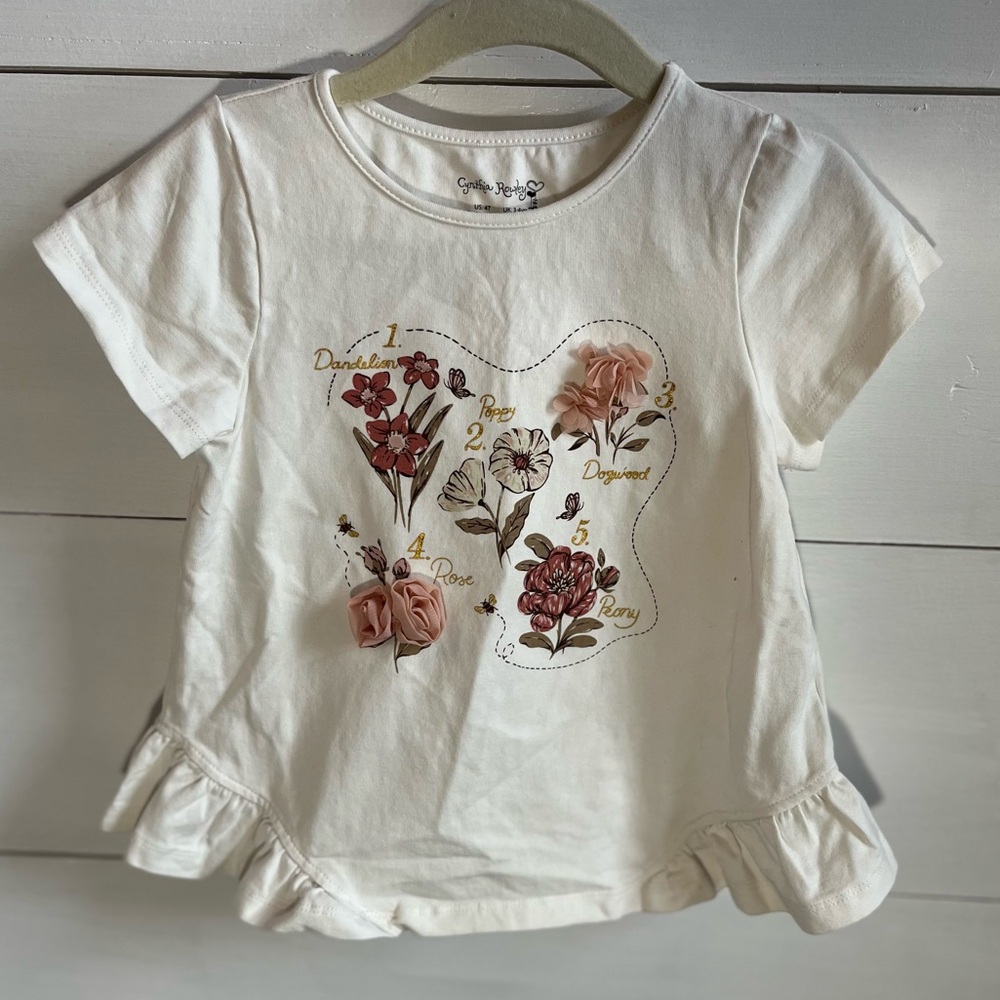 Cynthia Rowley White Floral Kids Tee